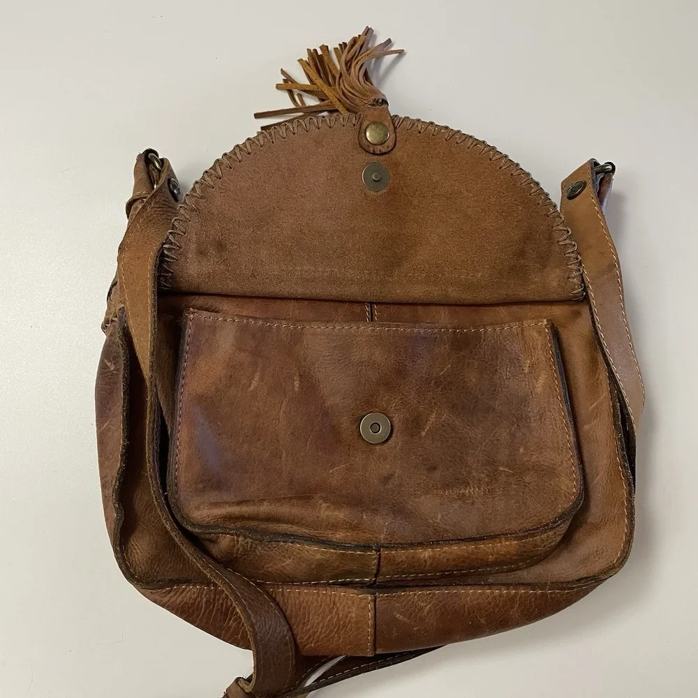 Patricia Nash Camila Leather Crossbody‎ Bag Purse Distressed Boho Cowgirl B8